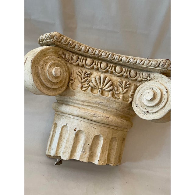 Great Italian Architectural Bracket Piece of Roman column in painted wood .