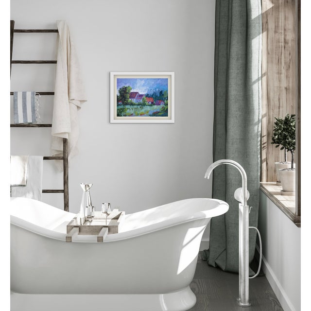 Green Oil Landscape — Modern Contemporary Painting For Sale - Image 8 of 9