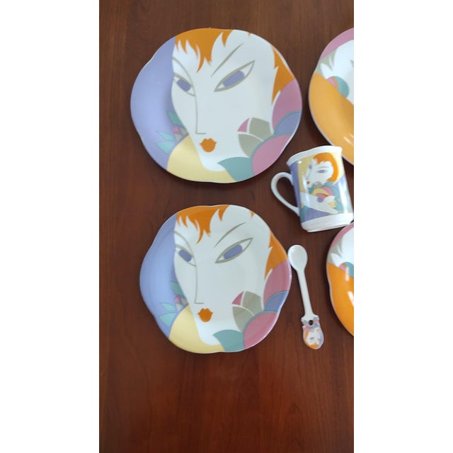 Memphis 1980's Larry Laslo "Visage" Place Settings (Three) For Sale - Image 3 of 5