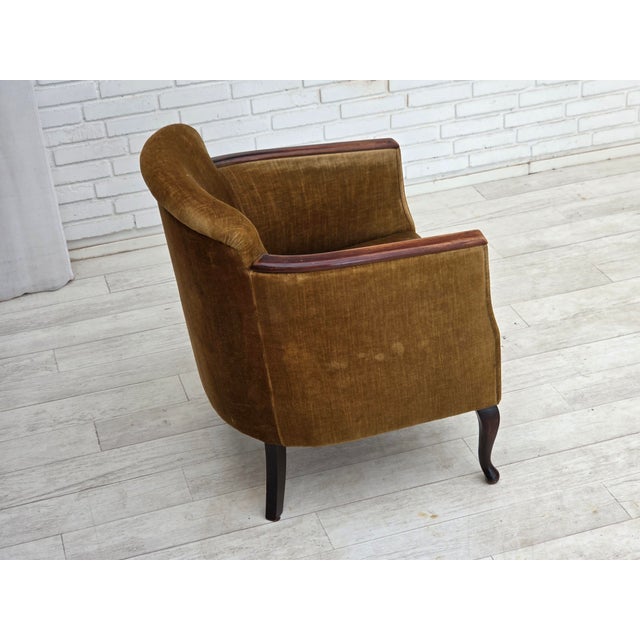 Vintage Danish Armchair in Furniture Velour and Ash, 1950s For Sale - Image 12 of 18