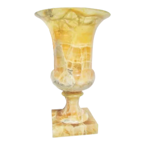 Large Alabaster Crystal Footed Urn Circa 1990s