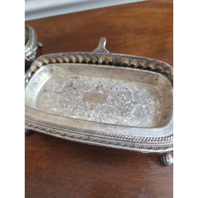 Vintage Silver Plated Domed Scalloped Butter Dish For Sale - Image 4 of 12