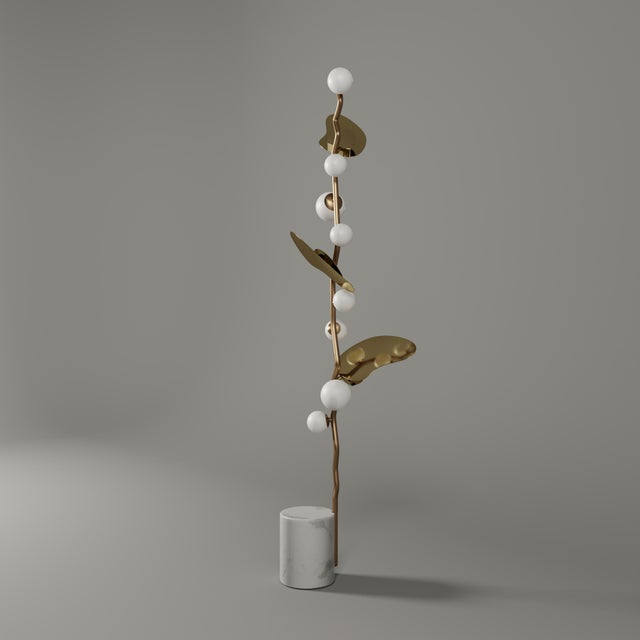 Gold Almond Floor Lamp by Creativemary For Sale - Image 8 of 10