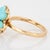 Metal Turquoise Pink Tourmaline Flower Ring Sz 6.5 18k Yellow Gold Fine Jewelry For Sale - Image 7 of 7