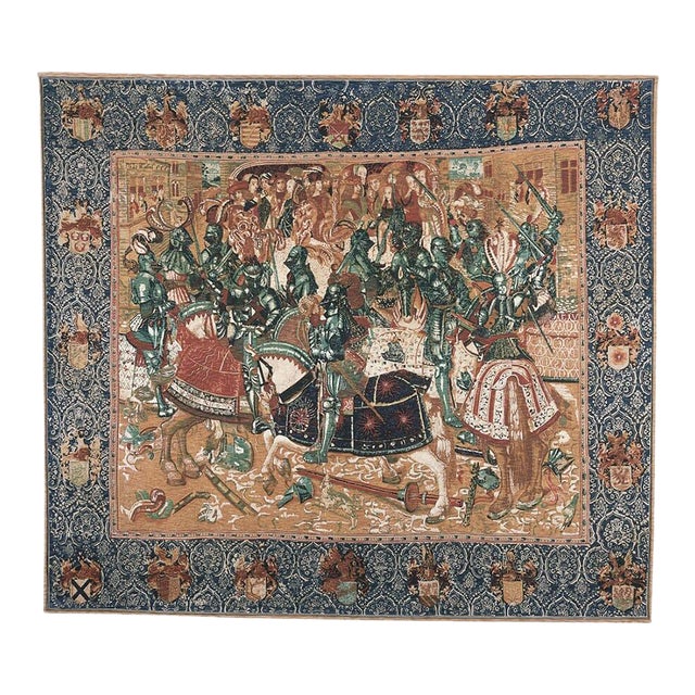 Le Tournoi Silkscreen Tapestry - 206 X 234 Cm (6'9" X 7'8") - Requires Rod Size 6 For Sale