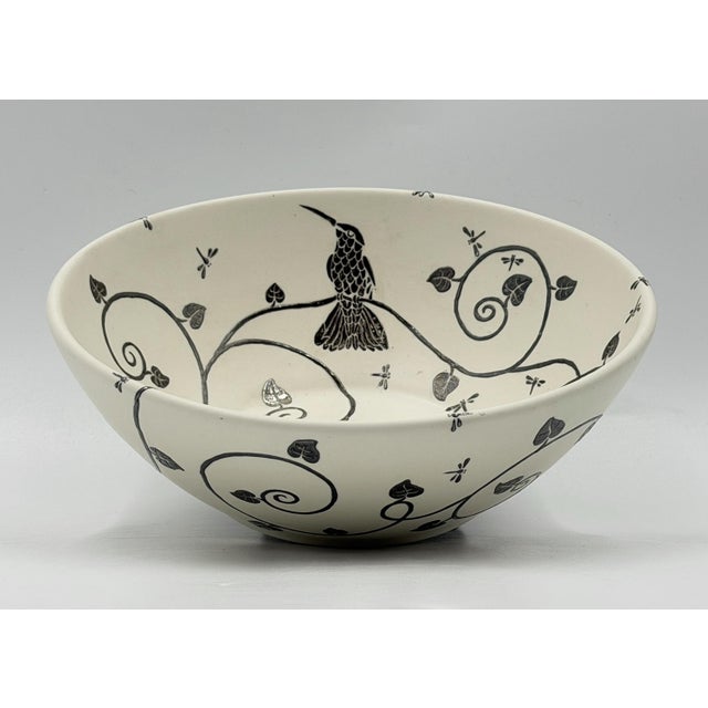 Emilia Castillo 1980s Emilia Castillo Taxco, Pure Silver & Porcelain Hummingbird Serving Bowl For Sale - Image 4 of 18
