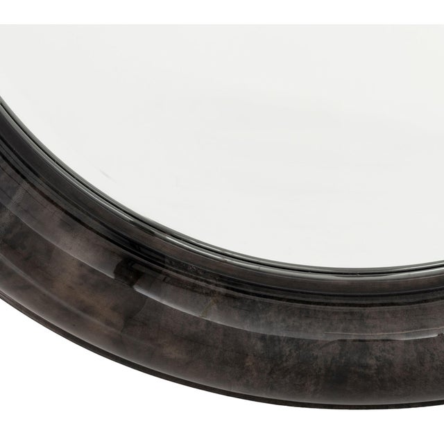 Karl Springer Karl Springer Style Goatskin Circular Mirror For Sale - Image 4 of 5