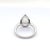 Metal 14k White Gold Engagement Ring With Pear-Shaped Diamond & Pave Band - Size 7.75 For Sale - Image 7 of 8