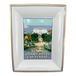 Vintage 5-Star Grand Hotel Cap Ferrat Ashtray Catchall Dish Porcelain For Sale