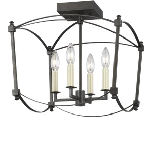 Sean Lavin by Visual Comfort Studio Thayer Semi Flush Mount, Smith Steel