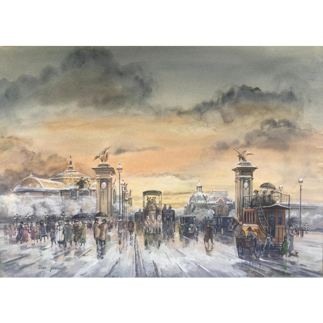 Léon Godinnet, The Pont Alexandre III, Gouache and Watercolor For Sale - Image 9 of 9