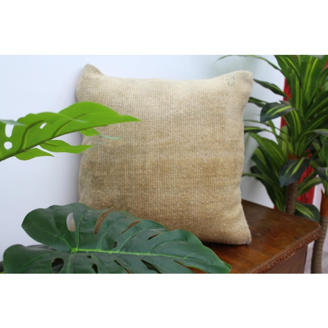 Sand Turkish Decorative Pillow Cover - 20"x20" For Sale - Image 8 of 12