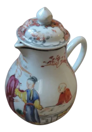 18th Century Chinese Export Porcelain Famille Rose, Cream Decorated Jug
