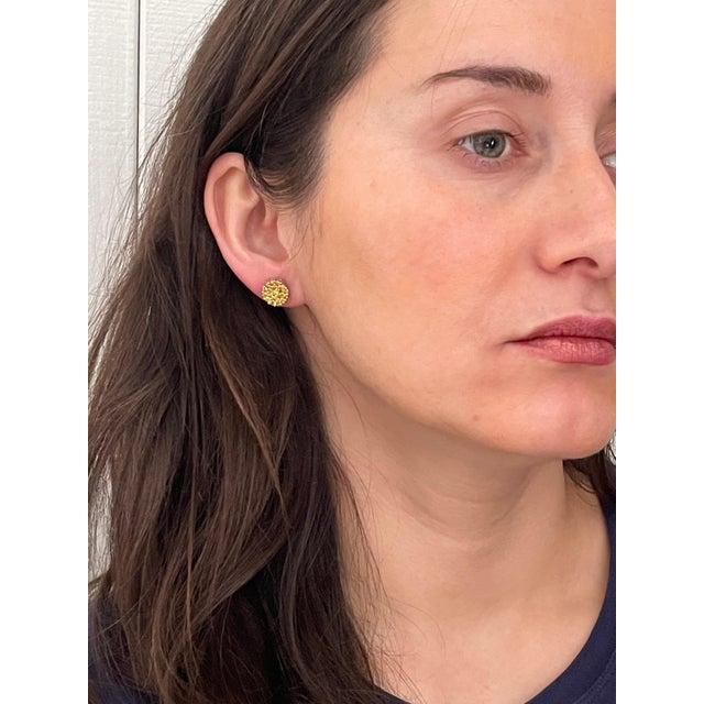 2 Carat Yellow Diamond Floral Cluster Flower Stud Earrings 14 Karat White Gold For Sale - Image 12 of 18