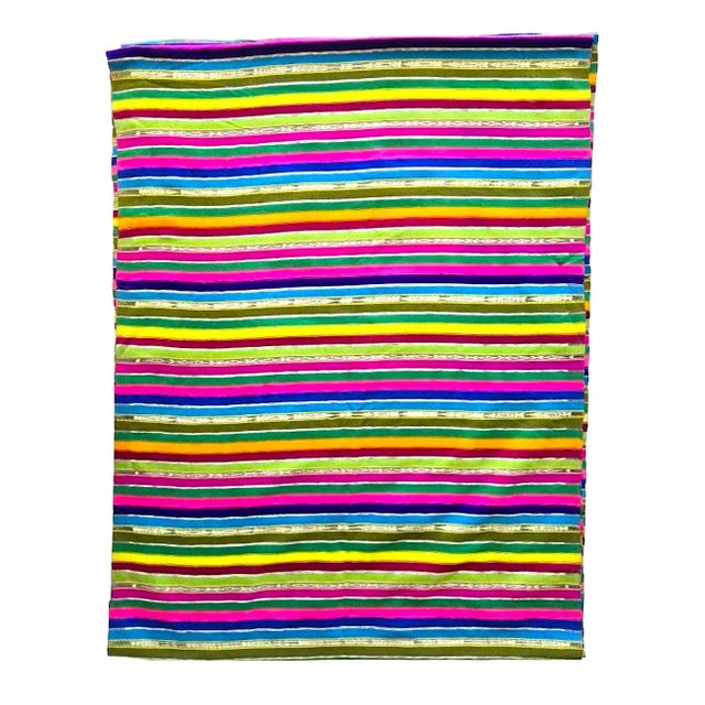 Vintage Guatemalan Textile in Bright Colors With Jaspe Ikat Detail, Just Over 5 Yards For Sale - Image 12 of 14