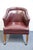 Traditional Hickory Leather Co. Burgundy Leather Upholstered Wheeled Club Game Chair For Sale - Image 3 of 10