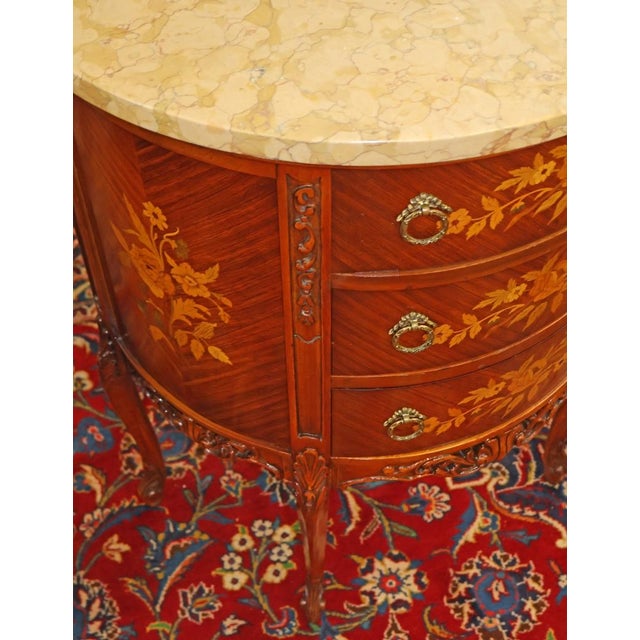 Pair of Early 20th Century Marble Top Louis XV French Style Commode Nightstands For Sale - Image 10 of 15