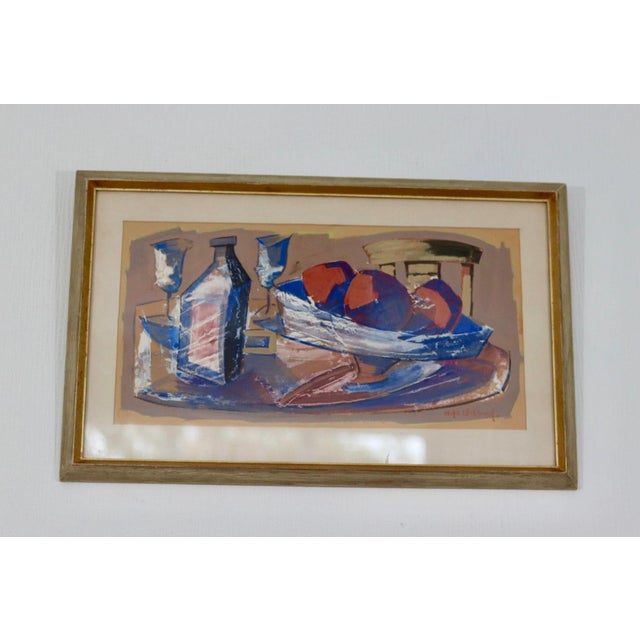Max Larson, Terracotta Palette, Oil on Paper, 20th Century, Framed For Sale - Image 8 of 11