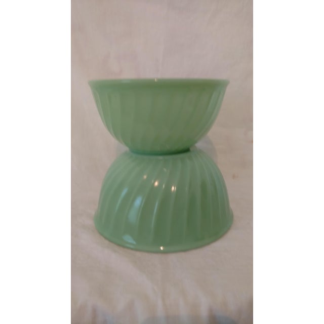 Vintage King Jadeite Swirl Bowls A Pair Chairish