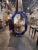 Exceptional modern heavy cobalt blue Murano glass and brass octagonal mirror. The color and depth of this glass is...