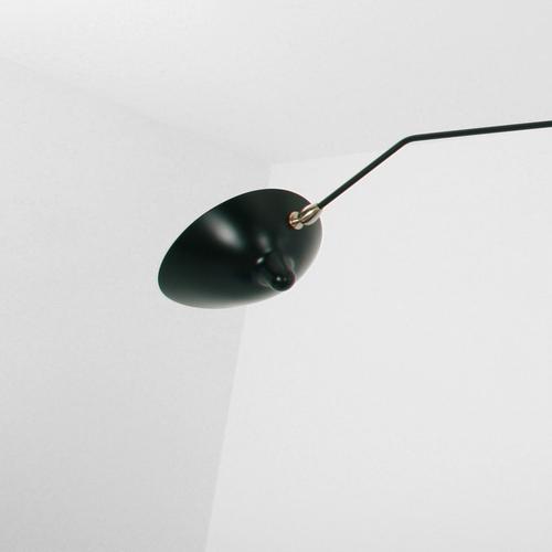 Black and White Six Rotating Arms Ceiling Lamp by Serge Mouille For Sale - Image 6 of 10