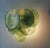 Glass Pair of Sconces - Vistosi Style - Handmade in Murano - 10 Glass Green and Alabaster For Sale - Image 7 of 7