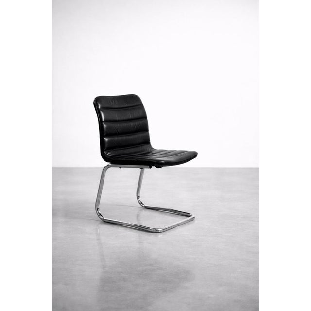 Vintage Chrome and Black Leather Club Chairs from POL International, 1960s, Set of 2 For Sale - Image 13 of 18