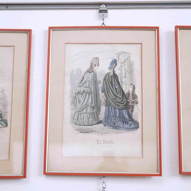 Figurative Composition, 18th Century, Watercoloured Woodcut, Set of 12 For Sale - Image 4 of 15