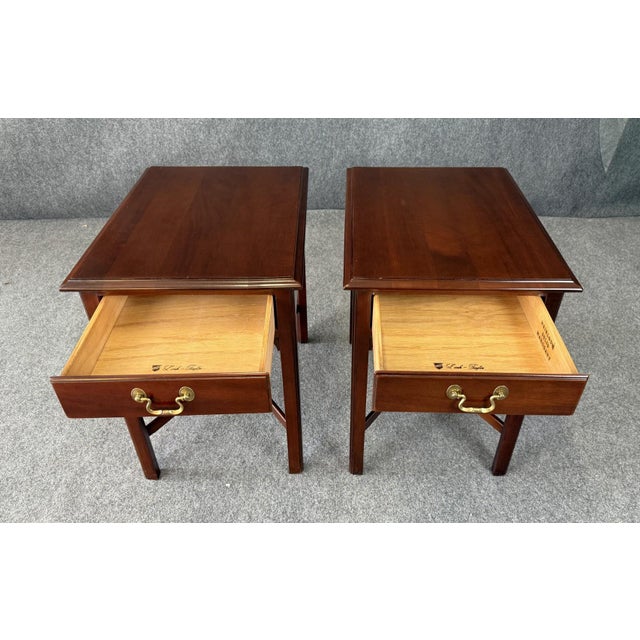 English Pair of Link Taylor Mahogany End Tables For Sale - Image 3 of 12