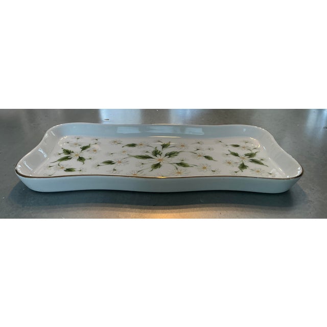 Traditional Vintage Floral Tray, Kifton Japan, Hand Painted Daisy, Vanity Tray,1980s Porcelain. For Sale - Image 3 of 11