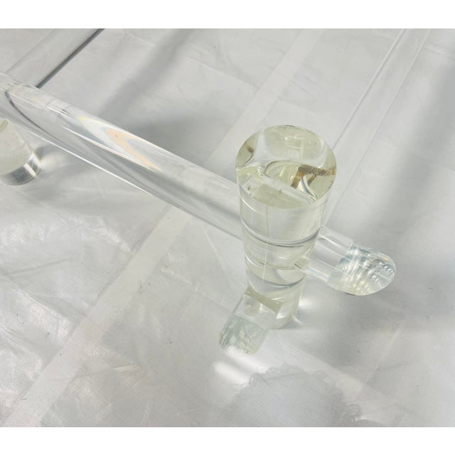 Lucite Rod & Glass Coffee Table Attributed to Les Prismatiques, 1970s For Sale - Image 9 of 18