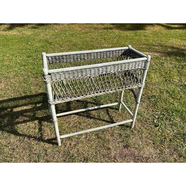 Antique Wicker Plant Stand For Sale - Image 4 of 12