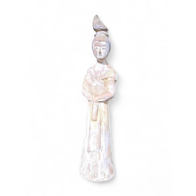 1950s Chinese Terracotta Sculpture of Court Lady, 1950 For Sale - Image 5 of 12