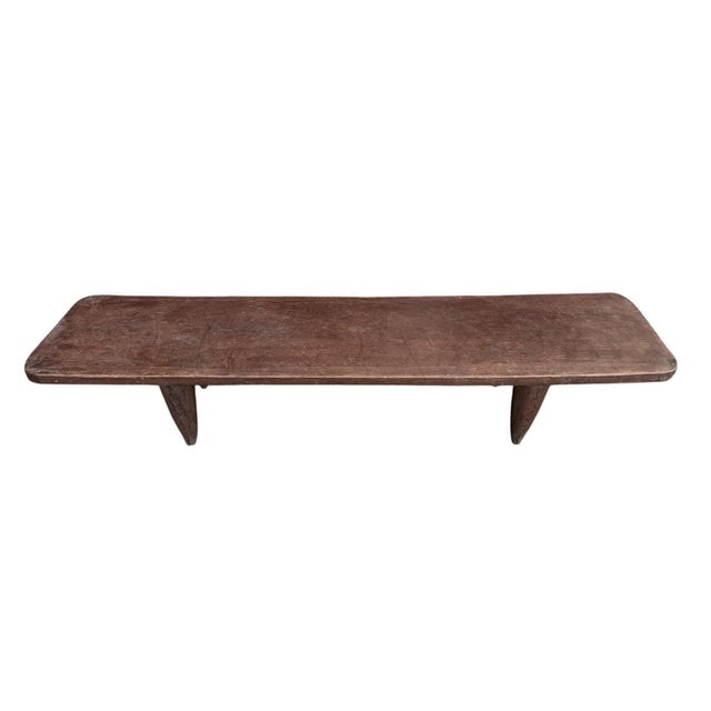 1980s Vintage Large-Tribal-Wood-Senufo-Coffee-Table stool-74.25" W For Sale - Image 5 of 13