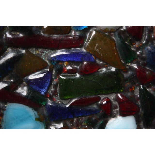 Metal Modernist Green Enamel on Copper Dish With Glass Decoration For Sale - Image 7 of 12