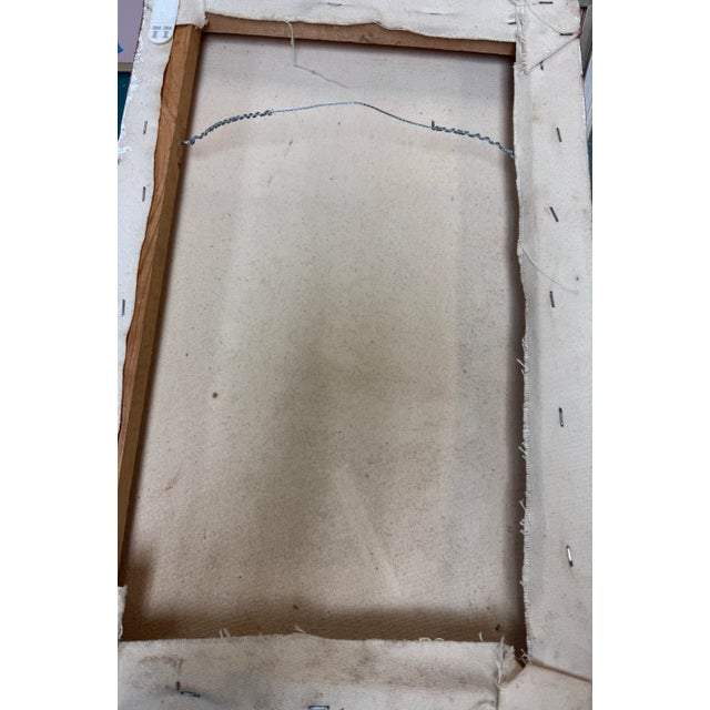 Vintage Mid Century Modern Signed Oil Painting – Modernist Figurative, 1950s/60s For Sale In Houston - Image 6 of 6