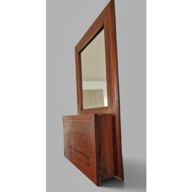 Antique Inlaid Wall Mirror with Case, 1890s For Sale - Image 3 of 18