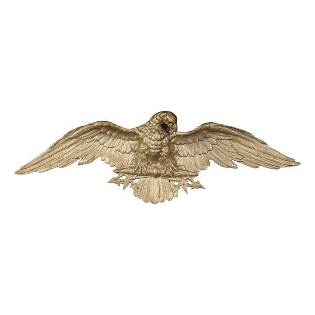 Patriotic Eagle Wall Decoration in Bronze Brass and Gold For Sale