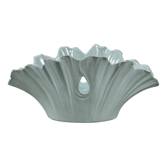 Henriette Glazed Ceramic Leaf Flower Vase For Sale