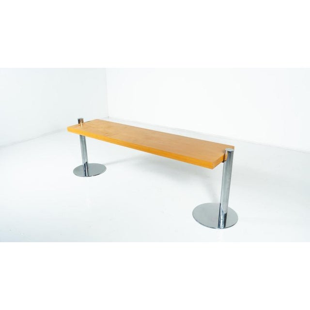 1970s Console in Ash Wood and Metal attributed to Sergio Asti for Poltronova, 1970s For Sale - Image 5 of 13