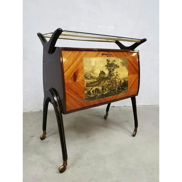Metal Mid-Century Modern Italian Cocktail Bar Cabinet by Cesare Lacca For Sale - Image 7 of 7