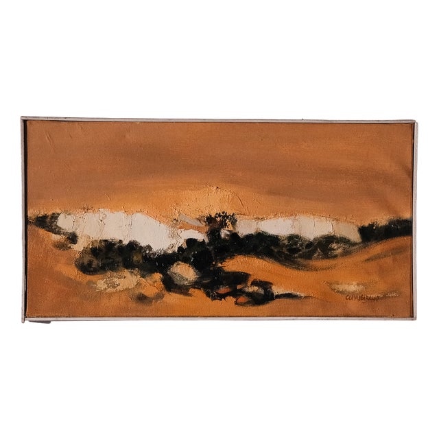 Roger Clamagirand, Sunset, 1950s, Oil Painting on Canvas, Framed For Sale