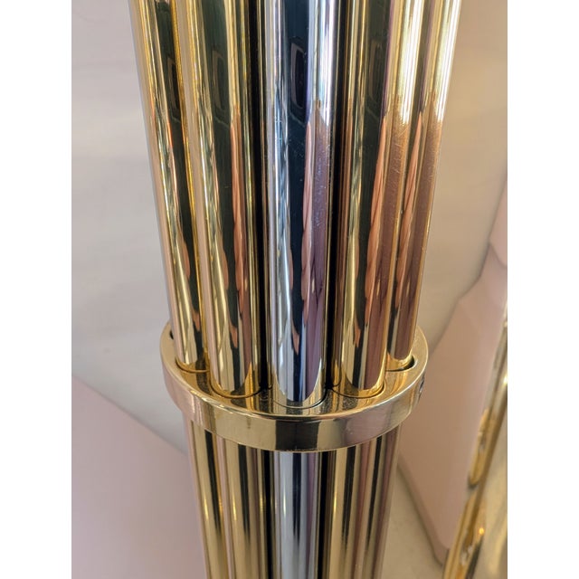 Vintage Gilt and Chrome Floor Lamps from Baulmann, Germany, 1980s, Set of 2 For Sale - Image 6 of 18