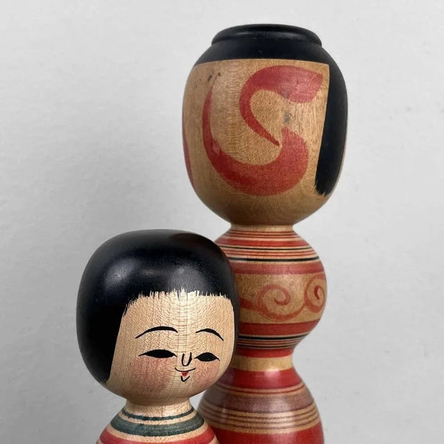 1970s Vintage Kokeshi Figurines by Abo Masafumi, 1970s, Set of 2 For Sale - Image 5 of 9
