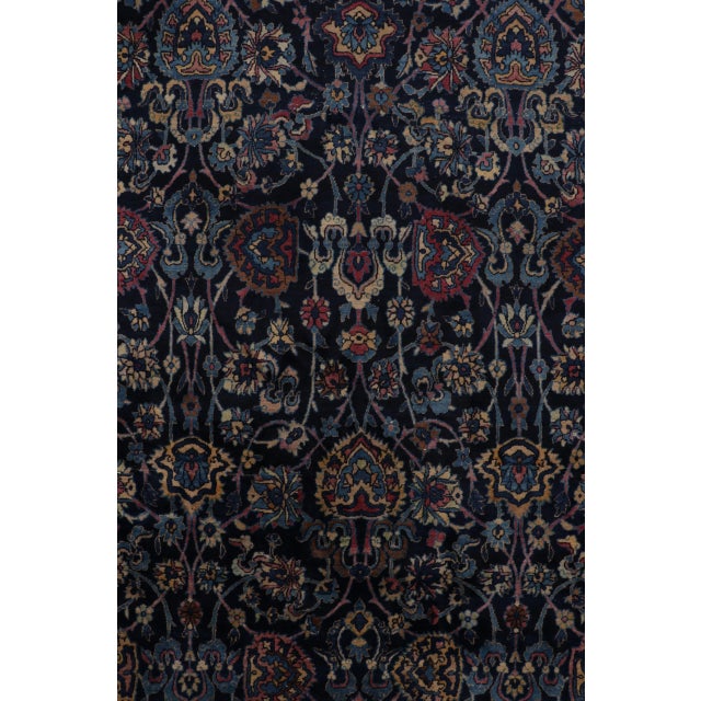 Vintage Turkish Floral Wool Gallery Runner in Blue by Rug & Kilim, 1950-1959, Turkey For Sale - Image 9 of 13