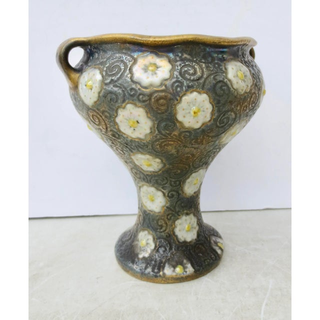 Amphora Austria 11653 and 64. Antique 20s Amphora handled vase. The classic form with small foot rising to a swelling bowl...