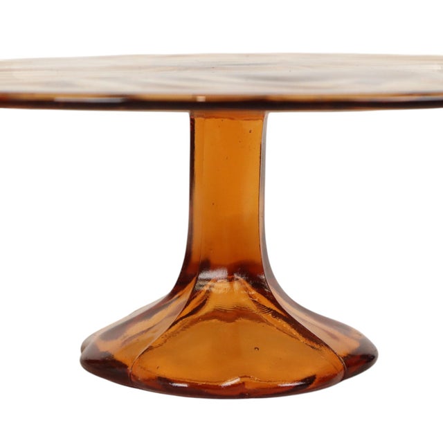 1930s Art Deco Orange Amber Cake Plate Pastry Dish from Val Saint Lambert, 1930s For Sale - Image 5 of 13