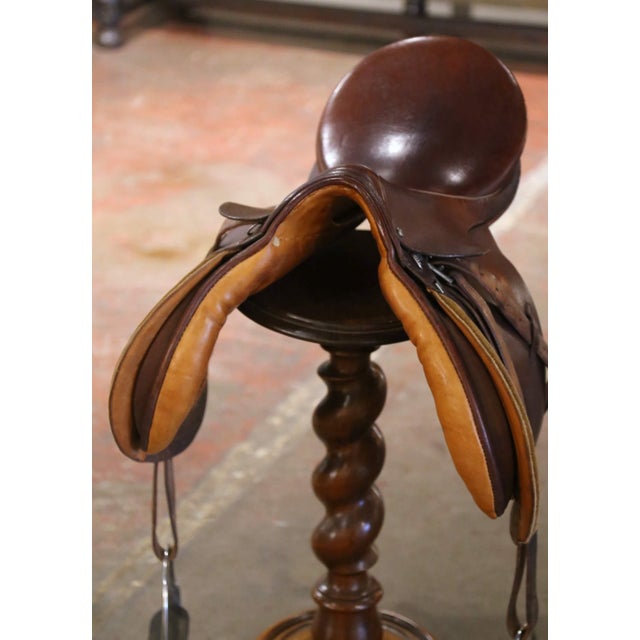 Vintage Stubben Siegfried Swiss Brown Leather Horse Saddle For Sale In Dallas - Image 6 of 11