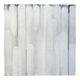 Contemporary Abstract Black and White Monochrome Painting on Panel For Sale