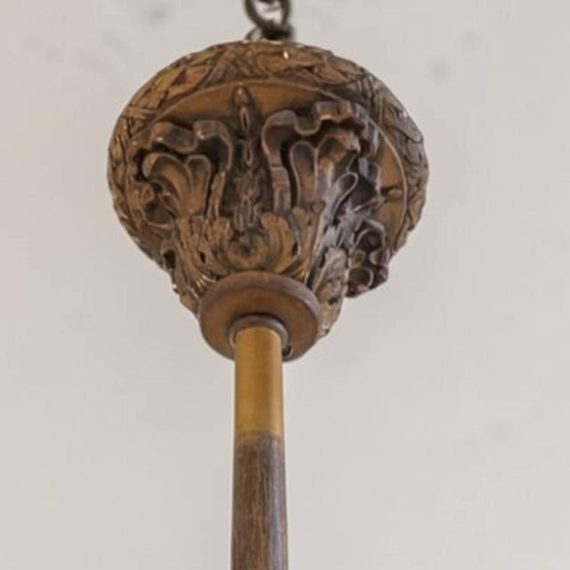 Neoclassical 1900 Caldwell Neoclassical Pendant Gilt Plaster and Glass For Sale - Image 3 of 6